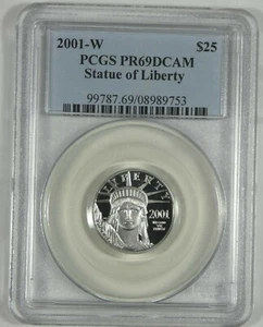 2001-W $25 American Platinum Eagle Proof PF 69 DCAM Certified PCGS - Picture 1 of 4
