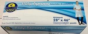 Poly Apron- Heavyweight Sunset Brand- 28" x 46"- 100 count- Folded - Picture 1 of 4