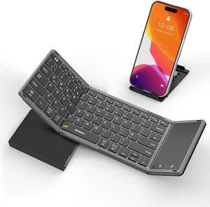 Foldable Bluetooth Keyboard with Touchpad Folding Portable Travel Phone Wireless - Picture 1 of 9