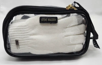 Steve Madden Clear & Black Cosmetic Tote Bag 3Pc Gift Set , 2 Pr of Gloves - Image 1 of 4