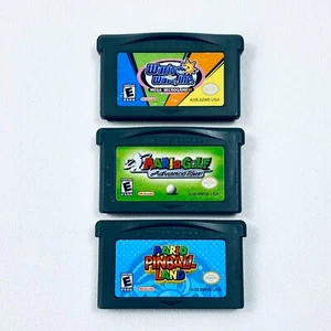 Wario Ware Microgames, Mario Pinball Land + Golf Advance Tour GameBoy GBA Lot - Picture 1 of 2