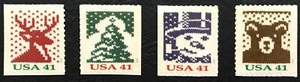 2007 Scott #4211-4214, 41¢, CHRISTMAS KNITS - MNH - Booklet Set of 4 Singles - Picture 1 of 1
