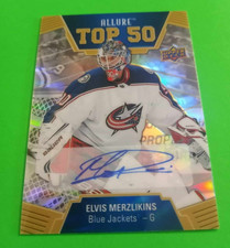 2019-20 Upper Deck Allure Top 50 Autographs Blue #T50-44 Elvis Merzlikins Auto