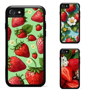 For Apple iPhone SE 11 12 13 14 15 16 Anti scratch Cover Daisy Floral Strawberry - Picture 1 of 25