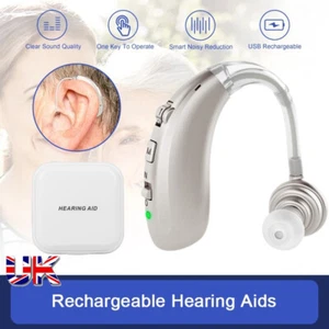 Rechargeable Digital Hearing Aid BTE Ear Aids Sound Voice Amplifier Behind Ear - Picture 1 of 13