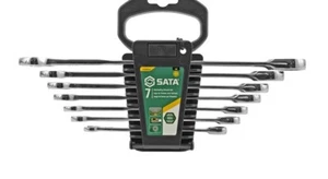 7-Piece SAE 120 Position Professional Ratcheting Wrench Set Sata - Picture 1 of 3