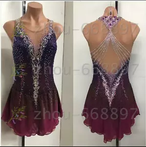 Wettkampffigur Eislaufkleid Mädchen Eislaufkleider maßgeschneidert rot färben - Bild 1 von 5
