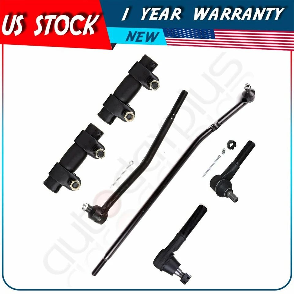 Set Of 6Pc For 1992-2002 Ford E-150 Econoline Front Inner Outer Tie Rod Ends Kit - Image 1 of 4
