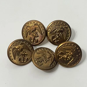 Lote de 5 alfileres de solapa vintage de los marines de Estados Unidos con botón dorado - Imagen 1 de 2