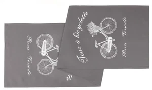 Tischläufer,Grau,“Bicyclette“,Baumwolle, Landhaus, modern,Nostalgie, - Bild 1 von 6