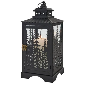 Tree Candle Lantern Glass Metal Cut Out - Picture 1 of 3