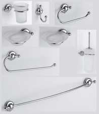 SET ACCESSORI BAGNO RIO CROMATO CLASSICO E MODERNO IN OTTONE MADE IN ITALY