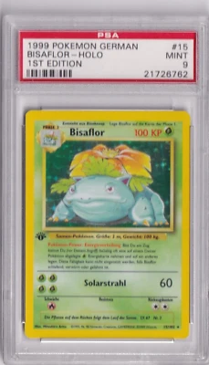 Pokemon Card 1999 Base Set German No. 15 Venusaur Holo First Edition PSA 9 - Image 1 of 2