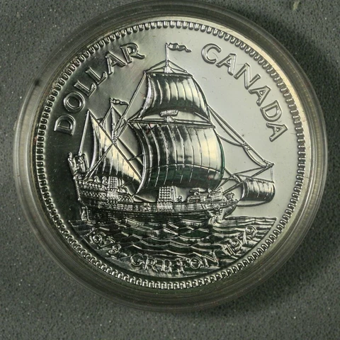 Canada $1 Dollar 1979 Proof Like .500 silver Griffon Ship .375 oz Cover