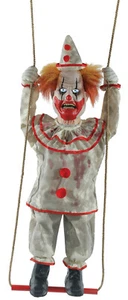 HALLOWEEN ANIMATED SWINGING CLOWN PROP Animatronic HAUNTED HOUSE CEMETARY - Picture 1 of 3
