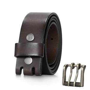 Cintura Uomo in Vera Pelle 38mm Cintura Casual con Rotolo Doppio Puntale Rimovibile... - Foto 1 di 7