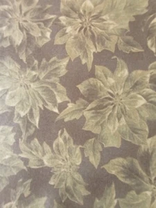 POINSETTIA MON CHERI FABRIC MADE IN JAPAN PATCHWORK BROWN GREEN FLORAL QUILTING - Picture 1 of 6