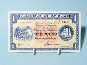 1952 Union Bank of Scotland Scottish One Pound £1 Banknote E/36 894619 #BN2 - Picture 1 of 3