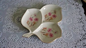 VINTAGE Mitterteich Bavaria Leaf Shape Floral Divided Dish, Germany - Picture 1 of 5