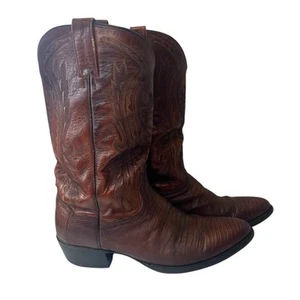 Dan Post Raleigh Mens Lizard Boots DP2351 R Mens Size 11 D Almond Toe Brown - Picture 1 of 17