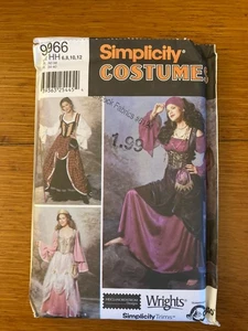 Uncut Simplicity 9966 Sewing 6-8-10-12 Fortune Teller Wench Pirate Costume - Picture 1 of 3