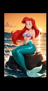 2.5x3.5 Fan Art Kaesii Waifu Card Print aceo Retro Little Mermaig Princess Ariel - Picture 1 of 1