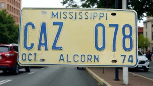 Mississippi License Plate Tag # CAZ-078 1974 Blue/White Alcorn County GUC - Picture 1 of 1