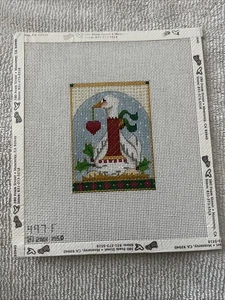 Melissa Shirley Goose Design HP Needlepoint Canvas 18 C “ Six Geese A Laying” - Picture 1 of 9
