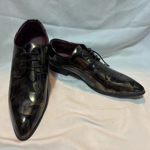 Jingpin Pixie Pointed Toe Lace Up Mens Dress Fashion Shoes Metallic Gold Sz15 - Picture 1 of 9