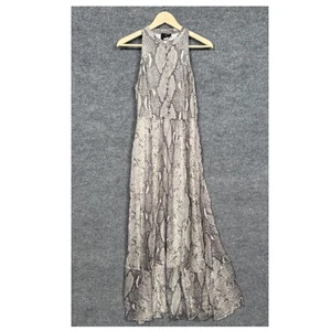 DVF Diane von Furstenberg Gr. 2 Maxikleid Seide Schlangenleder Rüschensaum Abend - Bild 1 von 14