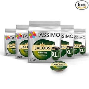 Tassimo Kapseln Jacobs Krönung XL 80 Kaffeekapseln Kaffee 5er Pack 5 x 16 Stück - Bild 1 von 4