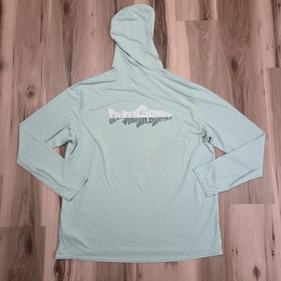Patagonia Capilene Cool Daily Gráfico Sudadera con Capucha Para Hombres XL Verde Manga Larga Foto 1 de 4