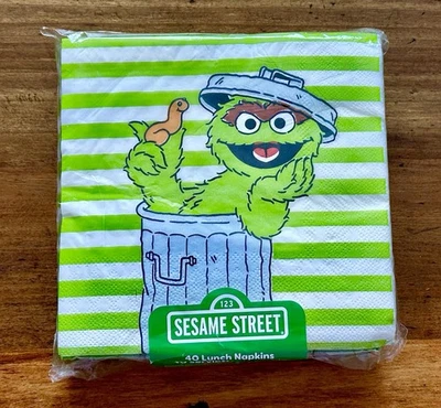 40 servilletas Sesame Street OSCAR THE GROUCH ~ 12 x 12 ~ 3 capas ~ 4 paquetes disponibles Foto 1 de 2