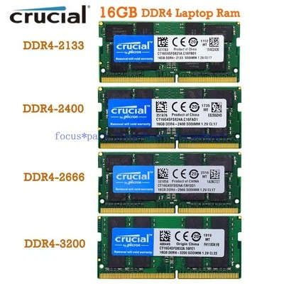 Crucial 16 GB Ram DDR4 2133 2400 2666 3200 MHz SO-DIMM memoria 260 pines para computadora portátil Foto 1 de 4
