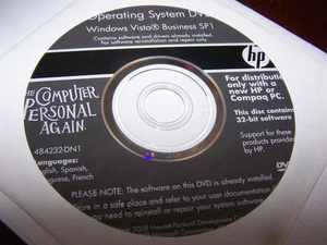 Microsoft Vista Business SP1 DVD per PC Compaq o HP - Foto 1 di 1