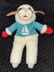Vintage 1993 Lamm Kotelett Puppe mit Segelboot Pullover 10 1/2" - Bild 1 von 8