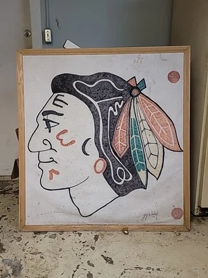BLACKHAWK FANS! Original Artist Handmade and Signed By Artist Foto 1 de 4