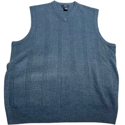 Chaleco Suéter Dockers Para Hombres XL/XG Azul Cuello en V Acrílico Tejido Acanalado Sin Mangas Top Foto 1 de 4