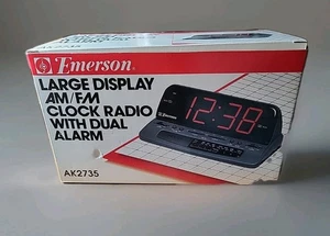 Emerson AK2735 AM FM Alarm Clock Radio Large Display Black Tested Works - Picture 1 of 3