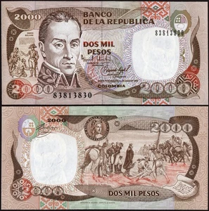 COLOMBIA 2000 Pesos 1993 P-439 UNC Uncirculated - Picture 1 of 1