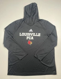 Louisville Cardinals camicia uomo XL nera Adidas NCAA college con cappuccio HEAT.RDY - Foto 1 di 7
