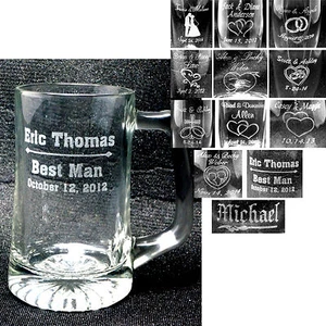 Tazas de vidrio personalizadas grabadas personalizadas boda fiesta padrinos dama de honor regalos - Imagen 1 de 12