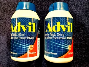 (Lot of 2) New Bottles Advil Pain Reliever Tablets 200 mg 300 Coated Tablets - Picture 1 of 1