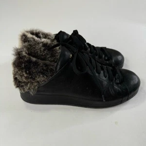 Officine Creative Ace Black Leather with Fur Back Sneakers Size 38 - Picture 1 of 9