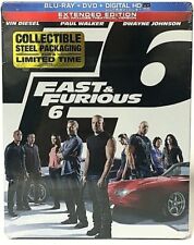 Fast & Furious 6 Extended Edition Blu-Ray &  DVD In Collectible Steel Packaging 