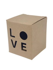 9CL CANDLE BOX with wording LOVE - KRAFT (Pack of 10) - Picture 1 of 2