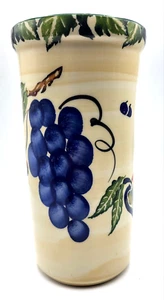 Hermosa obra de arte DANSK enfriador de vino de cerámica pintado a mano 9x5" - Imagen 1 de 9