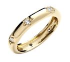 9ct Yellow Gold on Silver CZ Star Setting Full Eternity Band Ring size J - U