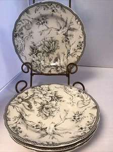 222 Fifth Adelaide Antik Weiß Porzellan Salat/Vorspeise Teller Set/4 8,5" - Bild 1 von 6