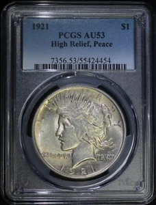 1921 Peace Silver Dollar PCGS AU53 Almost Uncirculated Key Date Coin #P54 - Picture 1 of 2